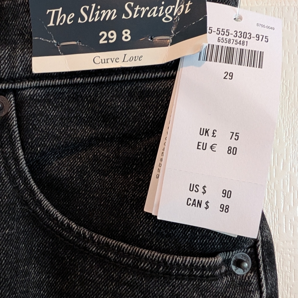 Abercrombie & Fitch Charcoal Slim Straight Jeans - Picture 3 of 4